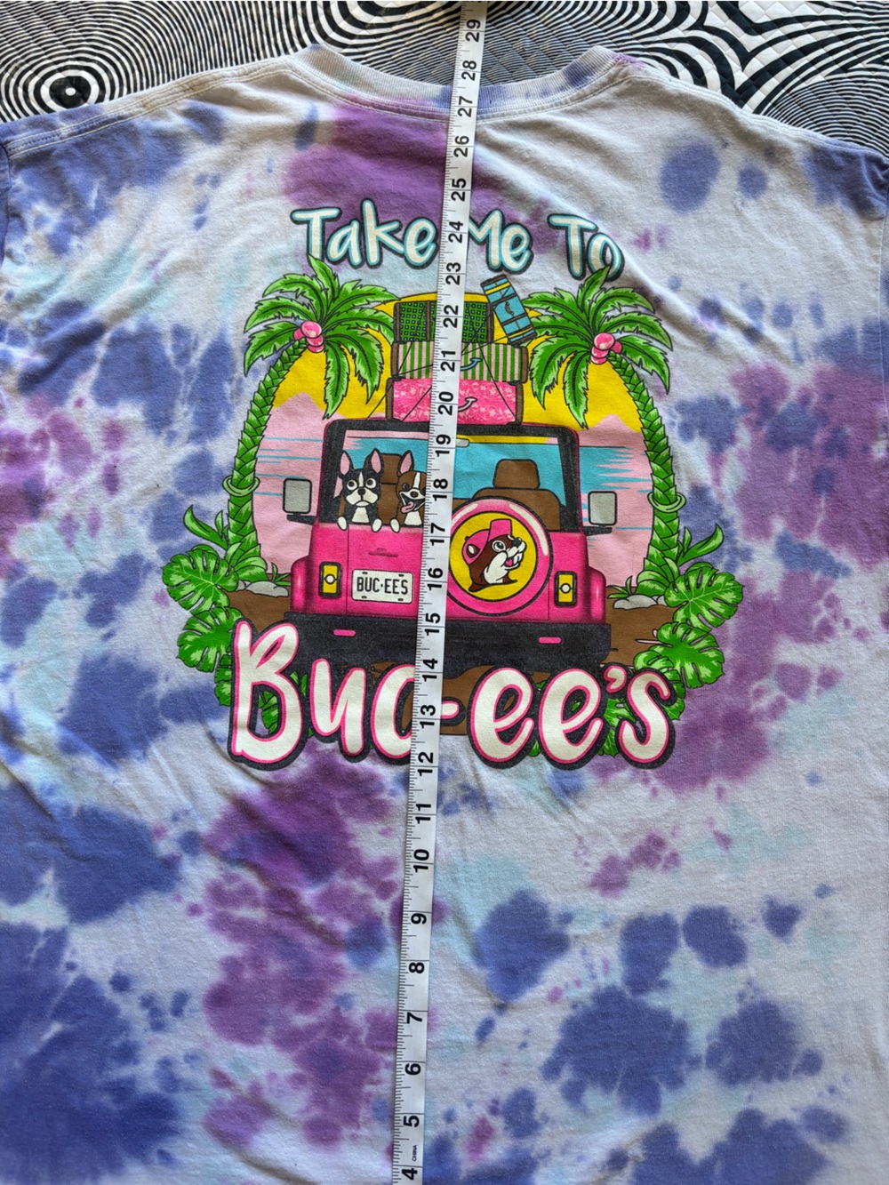 Buc-ee's Tie-Dye Short Sleeve Tee - Purple & Pink Graphic - Picture 6 of 6